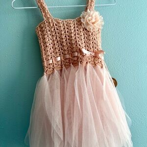 Pink Tulle Crochet Dress